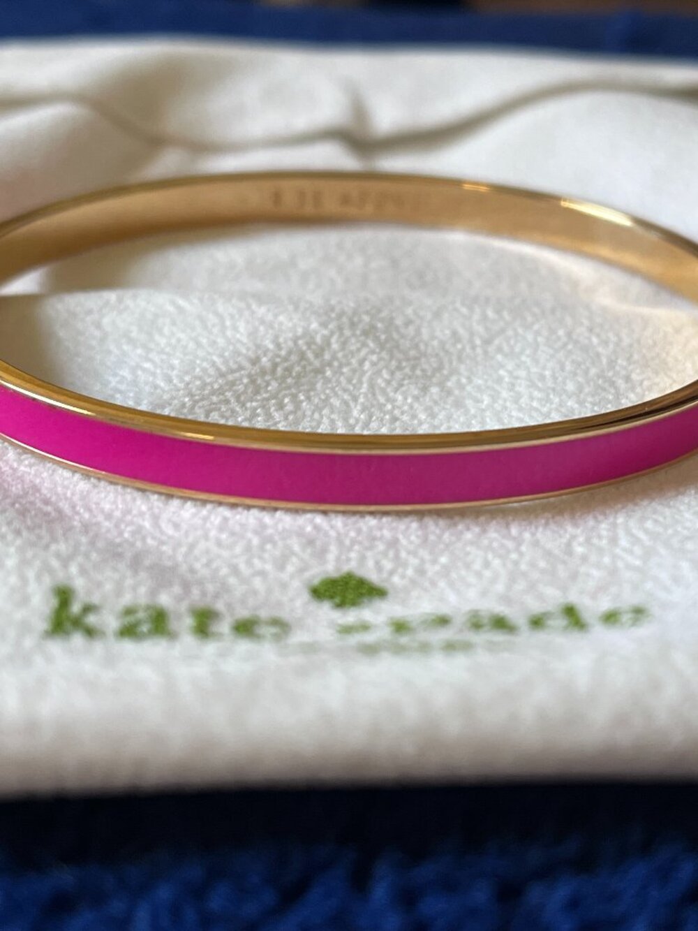 Kate Spade Rise Above Inspirational Hot Pink Gold Plated Bangle Bracelet
